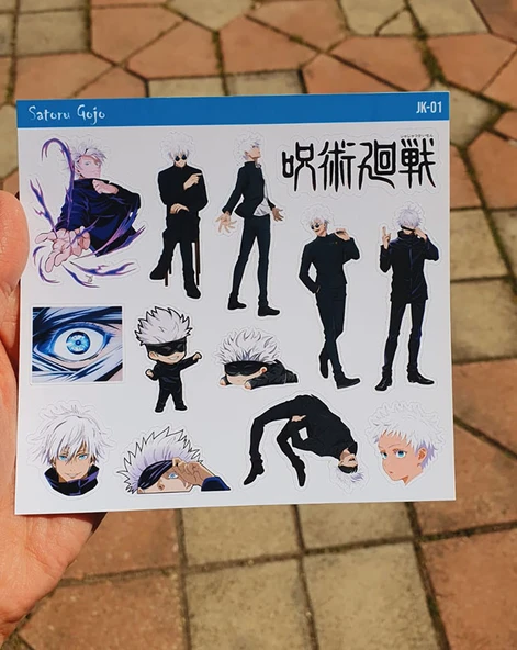 Satoru Gojo- Jujutsu Kaisen anime çıkartması 2 Li etiket seti - 6