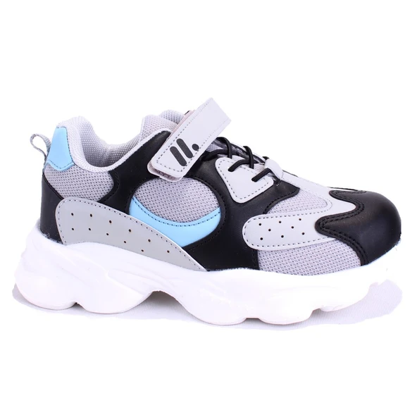 Dagoster DJA76-AP730 Siyah Gri Ortopedik Günlük Erkek Çocuk Spor Ayakkabı - Resim 2