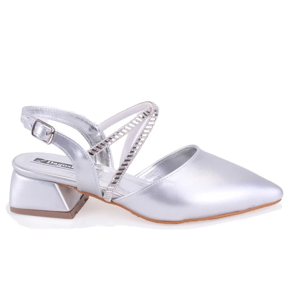 Dagoster DZA07-1143311 Gümüş Klasik Topuklu Kadın Ayakkabı - 2