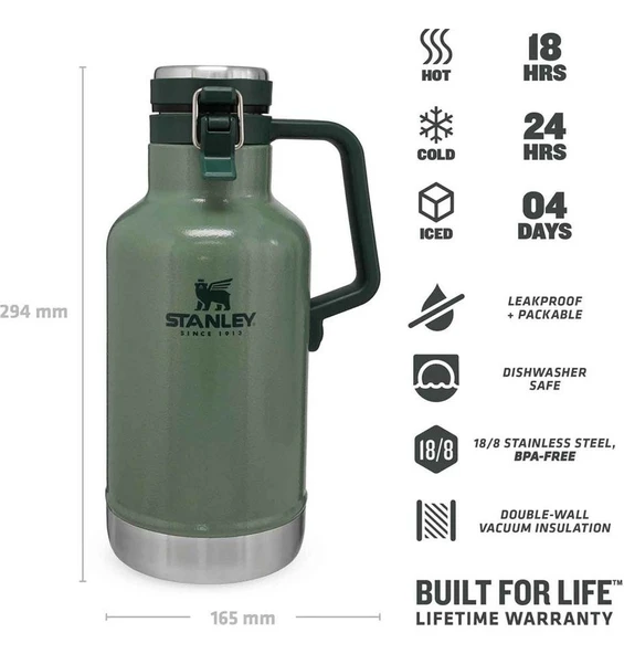 Termos The Easy-Pour Growler 1.9L / 64oz Hammertone Green - 2