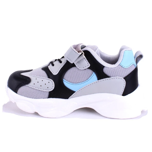 Dagoster DJA76-AP730 Siyah Gri Ortopedik Günlük Erkek Çocuk Spor Ayakkabı - Resim 3