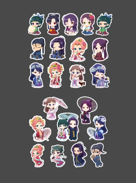 Kusuriya no Hitorigoto - Eczacının Günlüğü 2li sticker set parlak kağıt chibi etiket - 3