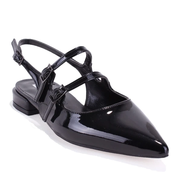 Dagoster DZA07-72561 Siyah Rugan Topuklu Klasik Kadın Ayakkabı