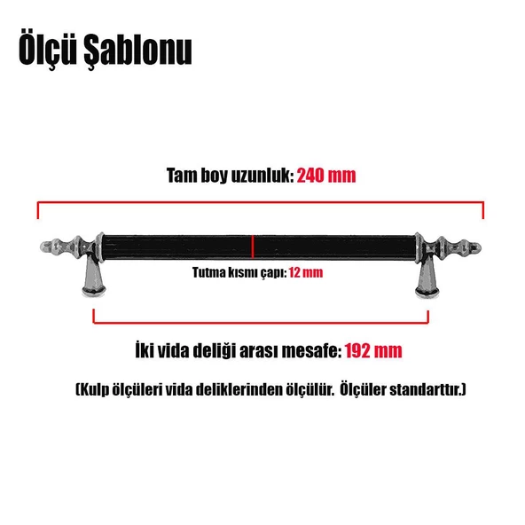 Ovacık Eskitme Antik Sarı Metal 192 mm (4 ADET) Mobilya Mutfak Çekmece Dolap Kulpu Kulbu Kulpları - 3