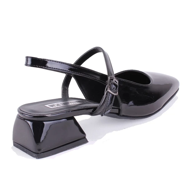 Dagoster DZA07-81500 Siyah Rugan Klasik Topuklu Kadın Ayakkabı - 4