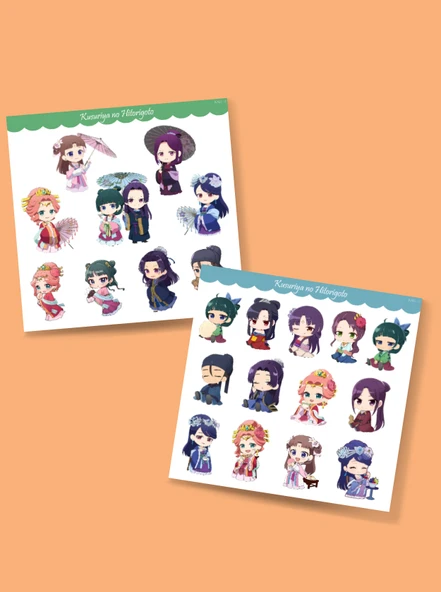 Kusuriya no Hitorigoto - Eczacının Günlüğü 2li sticker set parlak kağıt chibi etiket - 2
