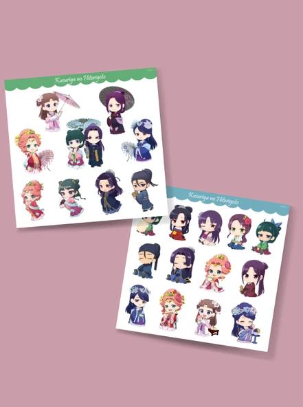 Kusuriya no Hitorigoto - Eczacının Günlüğü 2li sticker set parlak kağıt chibi etiket