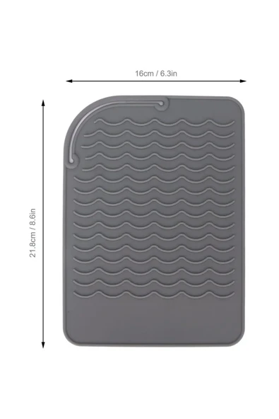 TİNEKE  Saç Maşası Isıya Dayanıklı Silikon Mat Kaymaz Düz Isıya Dayanıklı Mat - 8