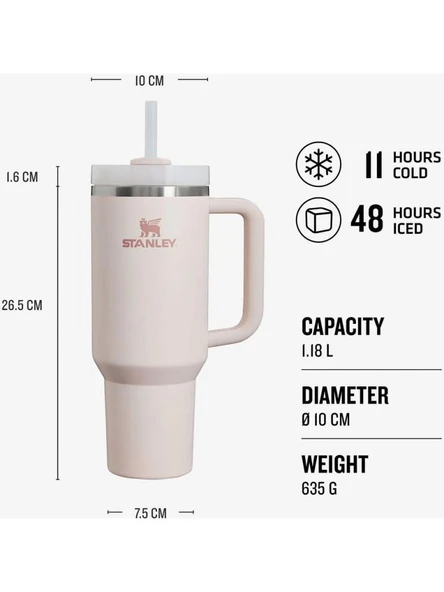 STANLEY Stanley Quencher Pipetli Termos Bardak 1.18 Lt PUDRA - 2