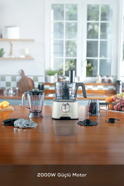 x Refika Birgül Mastermaid Power 10 in 1 Mutfak Robotu Swiss Cream 2000w