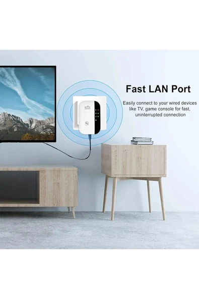 Menzil Genişletici 300 Mbps Wireless-N WiFi Repeater Sinyal Güçlendirici Ev Ofis İş Yeri İçin - 4