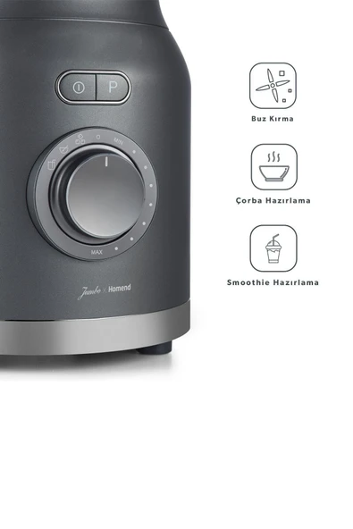 X Homend Artfood 4925h Profesyonel Blender Antrasit - Resim 2