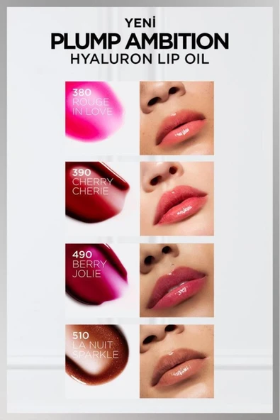 L'OREAL PARİS Plump Ambition Hyaluron Lip Oil Besleyici ve Nemlendirici Dudak Parlatıcısı - 380 Rouge In Love - 7