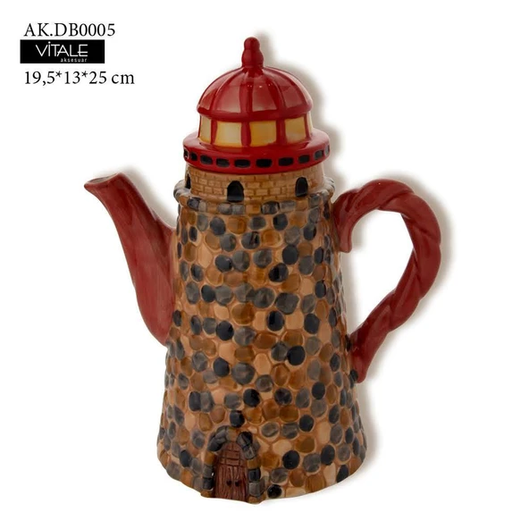 Denizfeneri Porselen Çaydanlık Lighthouse Teapot Dekoratif - 2
