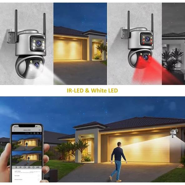 ICSEE VİVA232 6MP DUAL LENS 360° GÖRÜŞ HAREKETLİ  WATERPROOF GECE GÖRÜŞ SESLİ GÖRÜŞME AKILLI KAMERA - 6