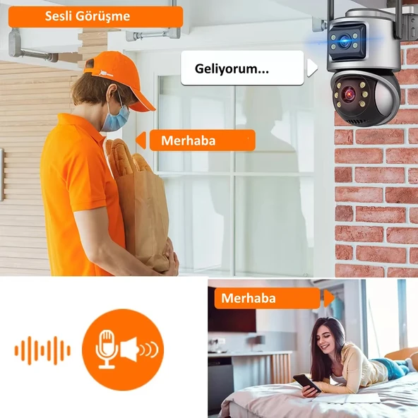 ICSEE VİVA232 6MP DUAL LENS 360° GÖRÜŞ HAREKETLİ  WATERPROOF GECE GÖRÜŞ SESLİ GÖRÜŞME AKILLI KAMERA - 4
