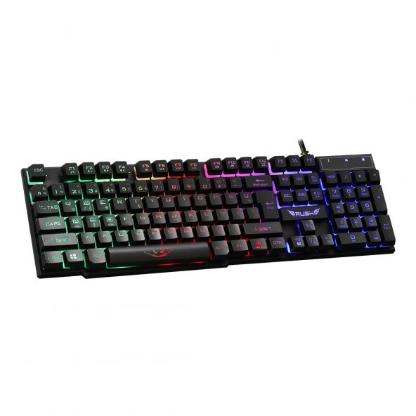 RUSH RK112 Q USB MEKANİK HİS İNGİLİZCE KLAVYE,SİY