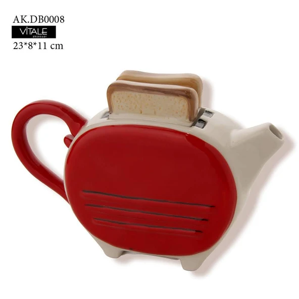 Tost Porselen Çaydanlık Toast Teapost Dekoratif - 2