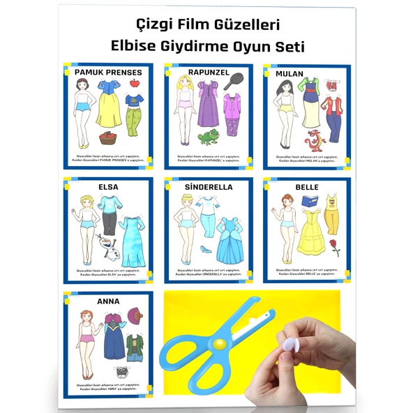 Elbise Giydirme Oyun Aktivitesi (Çizgi Film Güzelleri)