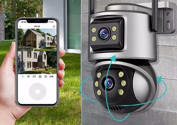 ICSEE VİVA232 6MP DUAL LENS 360° GÖRÜŞ HAREKETLİ  WATERPROOF GECE GÖRÜŞ SESLİ GÖRÜŞME AKILLI KAMERA - 9