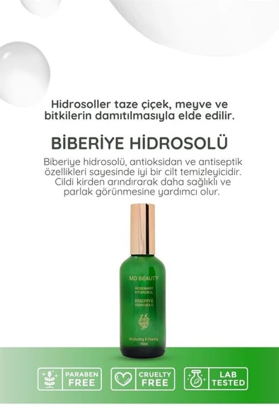 MD Beauty Biberiye Hidrosolü Dökülme Karşıtı Ve Hızlı Saç Uzatma Etkili Saf Saç Toniği 100 ml - 5
