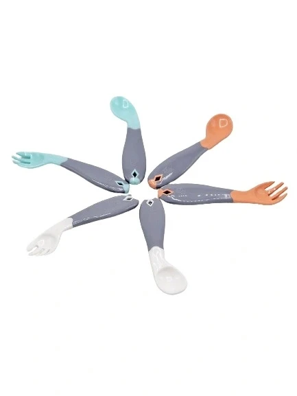 Nessiworld   Açılı Mama Kaşık Çatal Takımı 703 Gri - Resim 3