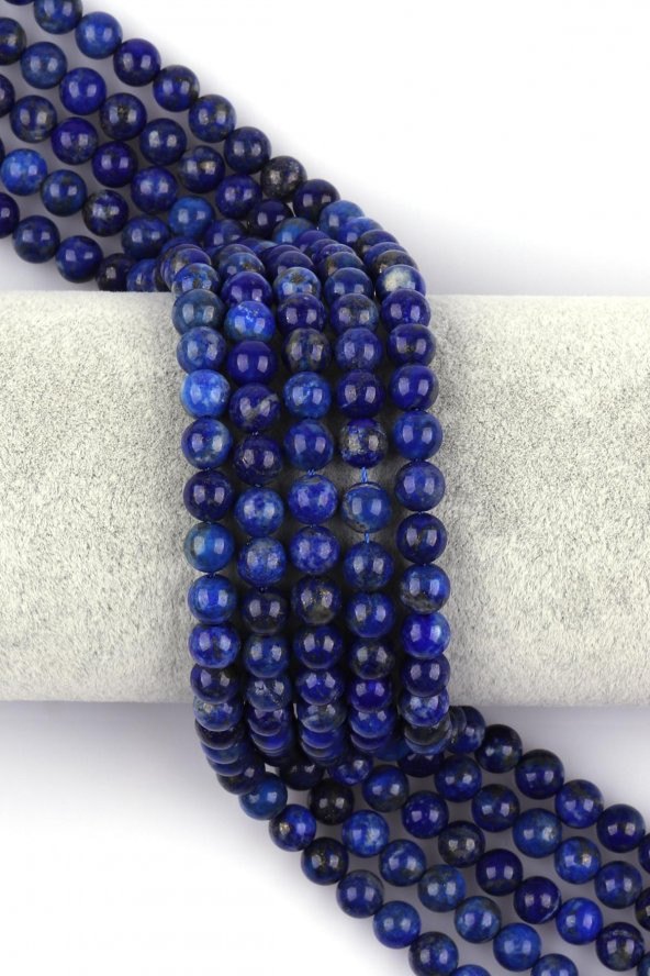 Lapis Lazuli ( AA Kalite ) Doğal Taş Dizi 6 mm Küre Kesim