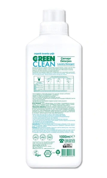 Nessiworld Green Clean Bitkisel Çamaşır Deterjanı 1000 ml (20 Yıkama) - 2