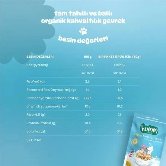 Nessiworld Humm Organik Tam Tahıllı ve Ballı Kahvaltılık Gevrek 80 Gr - Resim 5