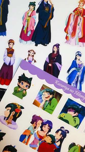 Eczacının Günlüğü Maomao - Kusuriya no Hitorigoto 2li sticker set-parlak kağıt - 6