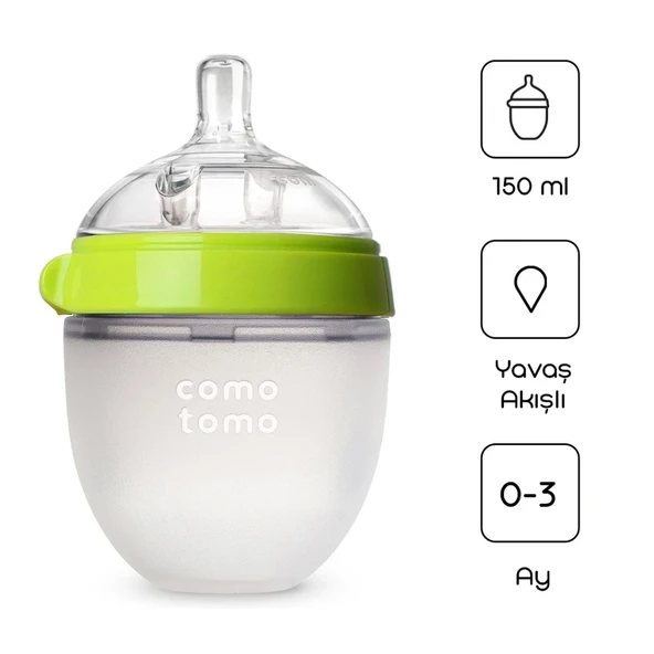 Nessiworld Comotomo Antikolik Silikon Biberon 150 ml 0-3 Ay Yeşil ürün görseli