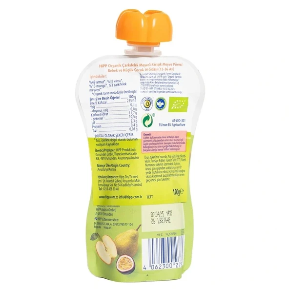 Nessiworld Hipp Organik Çarkıfelek Meyveli Karışık Meyve Püresi 100 Gr - 2