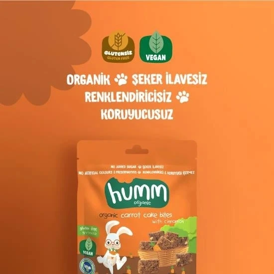 Nessiworld Humm Organik Havuçlu Tarçınlı Vegan Kek 30 Gr - Resim 2