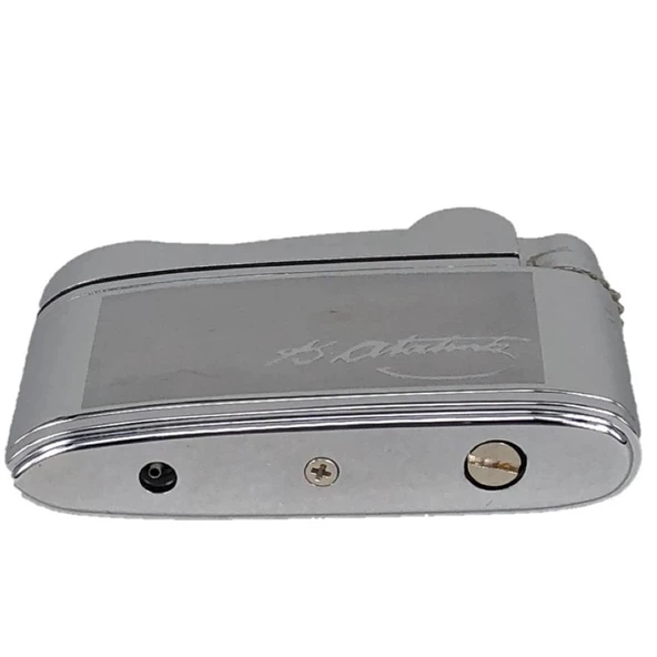 Atatürk İmzalı İbelo Tarz Gazlı Çakmak Gümüş Renk - Resim 4