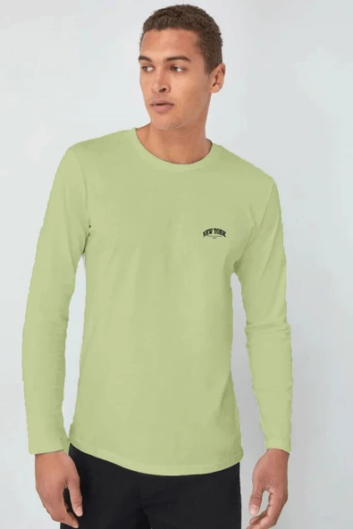 Erkek Uzun Kollu New York Baskılı Baskılı Tshırt SPR25TS37 - 3