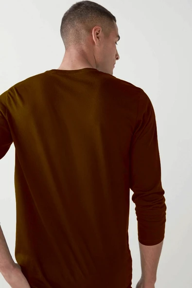 Erkek Uzun Kollu El Yazılı Brooklyn Baskılı Tshırt SPR25TS39 - 8