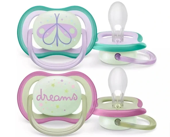 Nessiworld Philips Avent Ultra Air Gece Emzik 0-6 Ay Kız - Resim 2