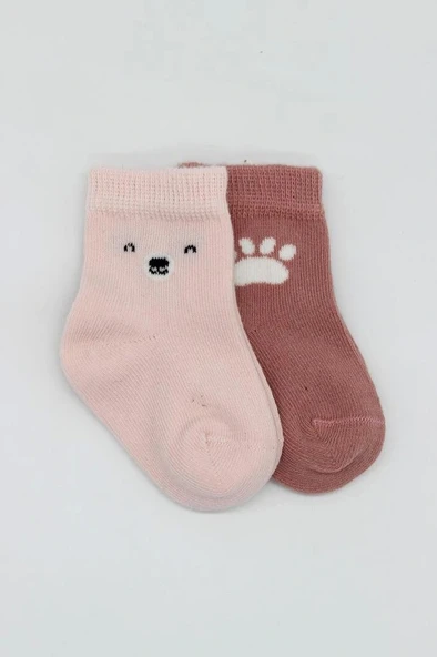 Nessiworld Bistyle Bear Penye Soket Çorap 2'Li BS10116 Pembe - 2
