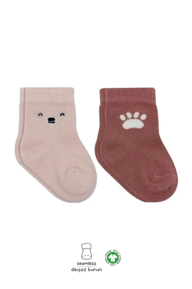 Nessiworld Bistyle Bear Penye Soket Çorap 2'Li BS10116 Pembe