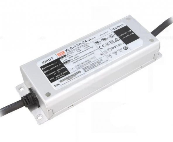 Meanwell XLG-150-24A  150w 24Vdc  6.25a Current Adj (16.8~24Vdc cc)