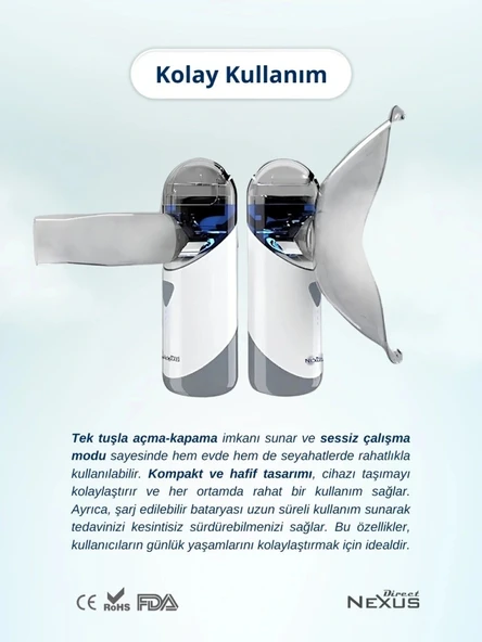 Nessiworld Direct Nexus Taşınabilir Mesh Hava Makinesi Nebulizatör - Resim 3