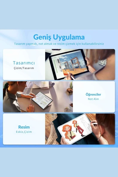 Casper S40 - L40 Tablet Uyumlu Eğime Göre Çizgi Kalınlığı Değişen Şarjlı Dokunmatik Kalem - 3