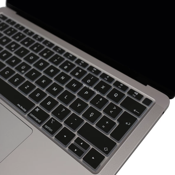 F Klavye Macbook Air M1 13inç Kılıfı TouchID'li DaktiloTip A2337 A2179 A1932 ile Uyumlu - 4