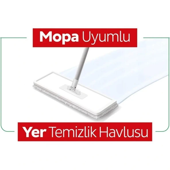 Nessiworld Sleepy Yer Temizlik Havlusu Mop Uyumlu 50 Adet Beyaz Sabun - Resim 5