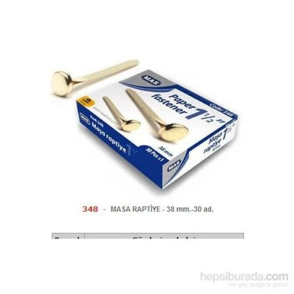 MAS MASA RAPTIYE 38mm.(NO:9) 1 KUTU (348)