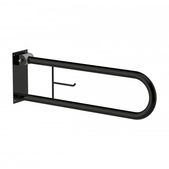 Engelli Mafsallı WC Tutunma Barı Siyah