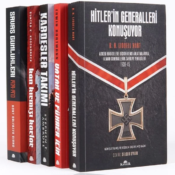 İkinci Dünya Savaşı Seti 5 Kitap Takım BASİL HENRY LİDDELL HART, ERWİN BARTMANN, STEPHEN E. AMBROSE, GÜNTER K. KOSCHORREK, KONT GALEAZZO CİANO
