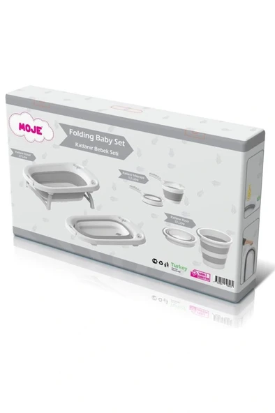 Nessiworld Moje Katlanır Küvet Seti Gri ürün görseli 1