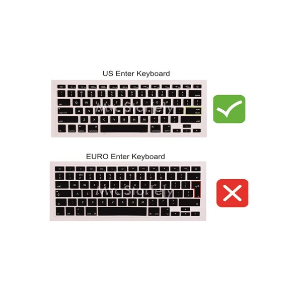 Macbook Air Klavye Koruyucu 11 inç (US to TR) A1370 A1465 Modelleri ile Uyumlu - Resim 2
