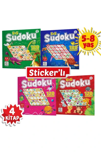 Stickerli Sudoku Serisi (5-8 Yaş) - Dikkat Geliştiren Bulmacalar